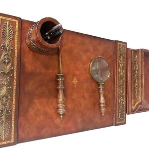 Maitland Smith Vintage Handmade Wood & Brass 6 Piece Desk Set VERY RARE!